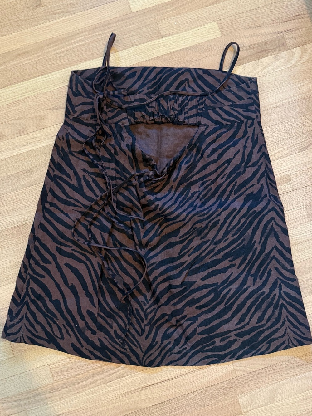 Banana Republic Brown and Black Zebra Print A-Line Skirt - Picture 3 of 7